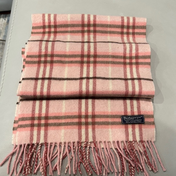 Burberry Pink and Brown Plaid Scarf - Picture 1 of 2